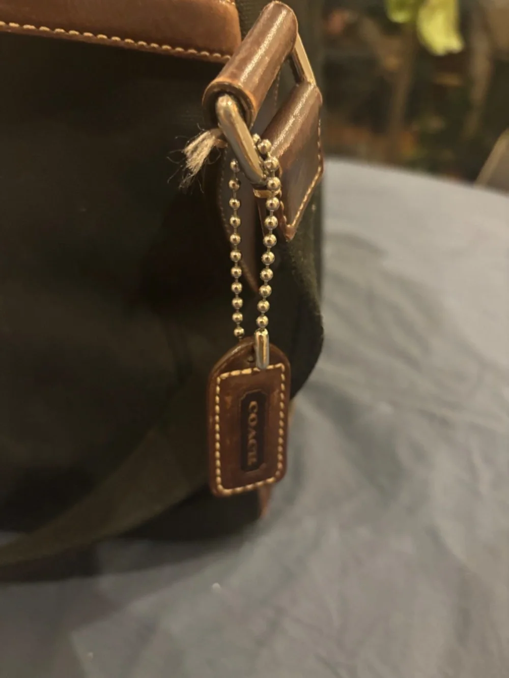 Large Coach Battenkill Messenger Bag!  Canvas with leather Trim